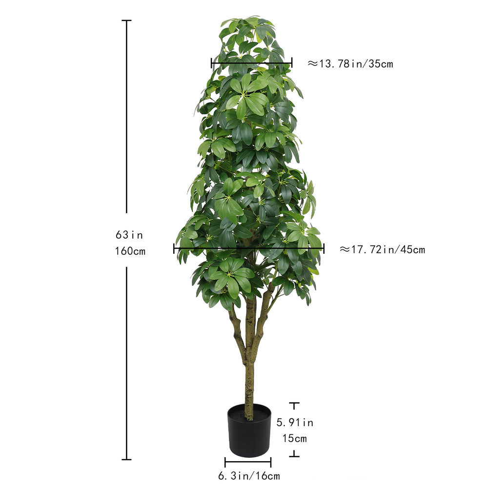 5.2FT Realistic Faux Tree with Lifelike Foliage in Green, Durable Plastic Construction for Indoor and Outdoor Use Media 3