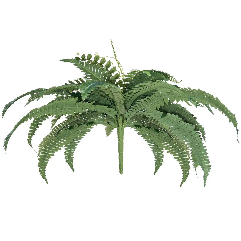 2 Pcs Artificial Boston Ferns Plastic Fern 35 Branches Indoor Outdoor Decor