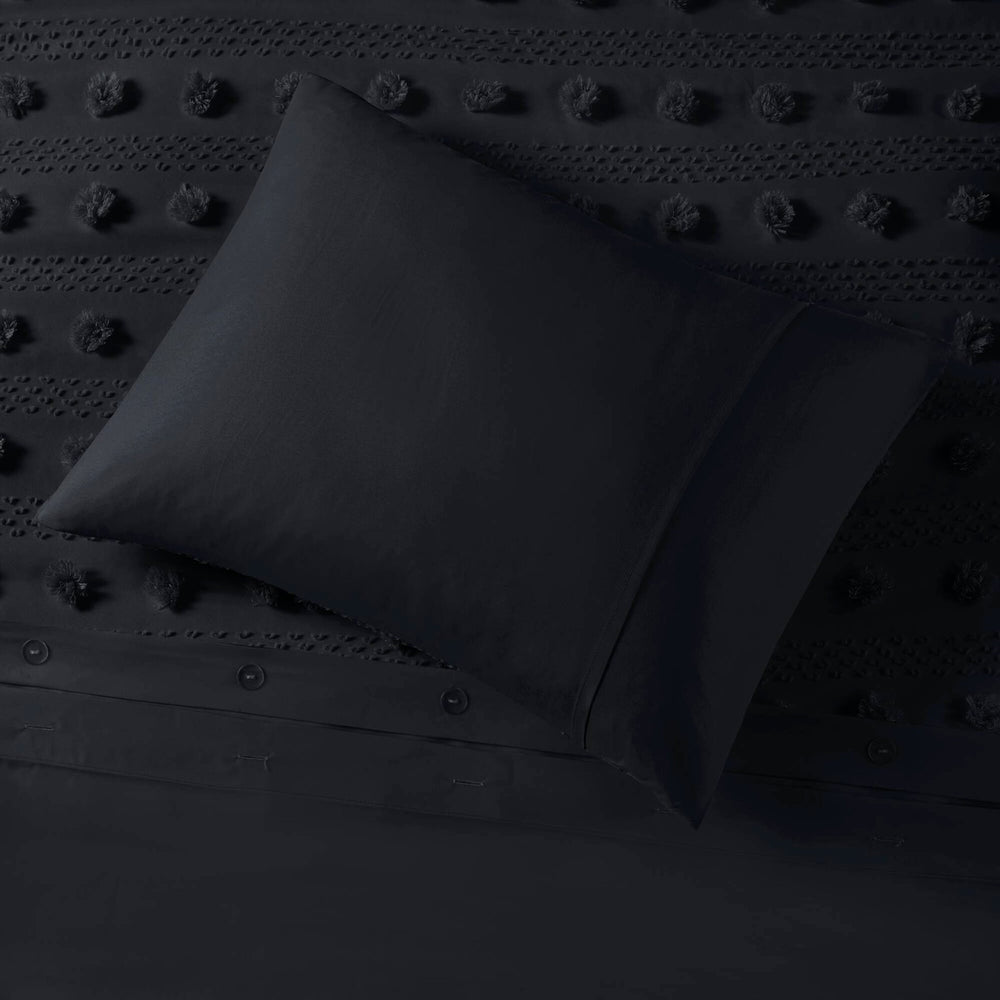 2 PCS Twin/Twin XL Clip Jacquard Duvet Cover Set Black Media 7