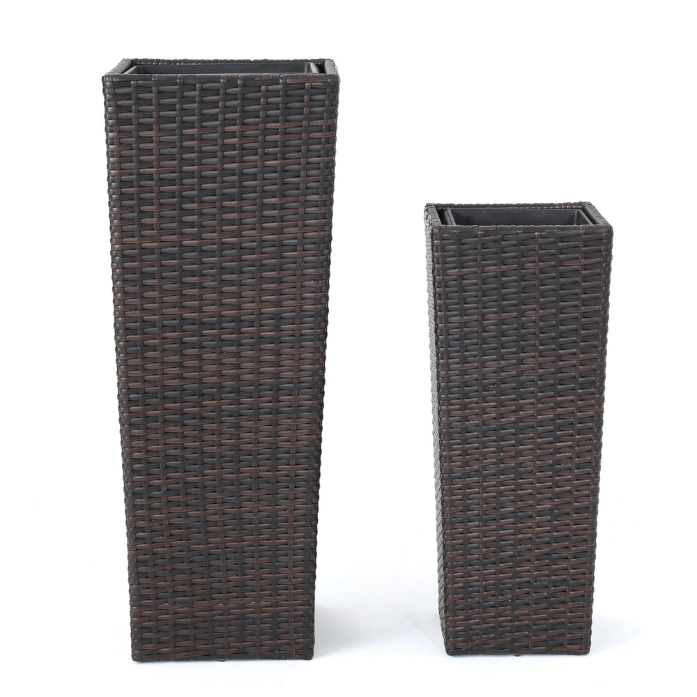 Rattan FLOWER POT - BROWN Media 6