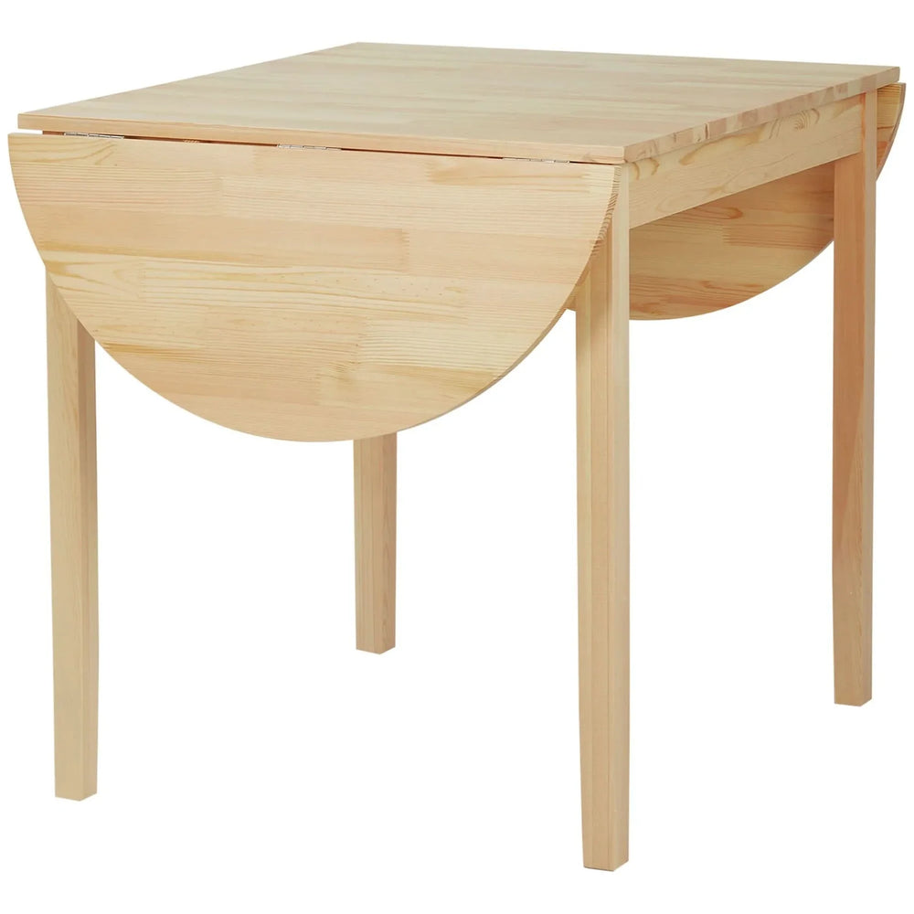 Solid Wood Kitchen Table Pine Drop Leaf Folding Dining Table For Small Spaces Media 1