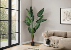 Artificial Plant, 83' Tall, Indoor, Decorative, Floor, Palm Tree, Real Touch, Green Leaves, Black Pot perspective
