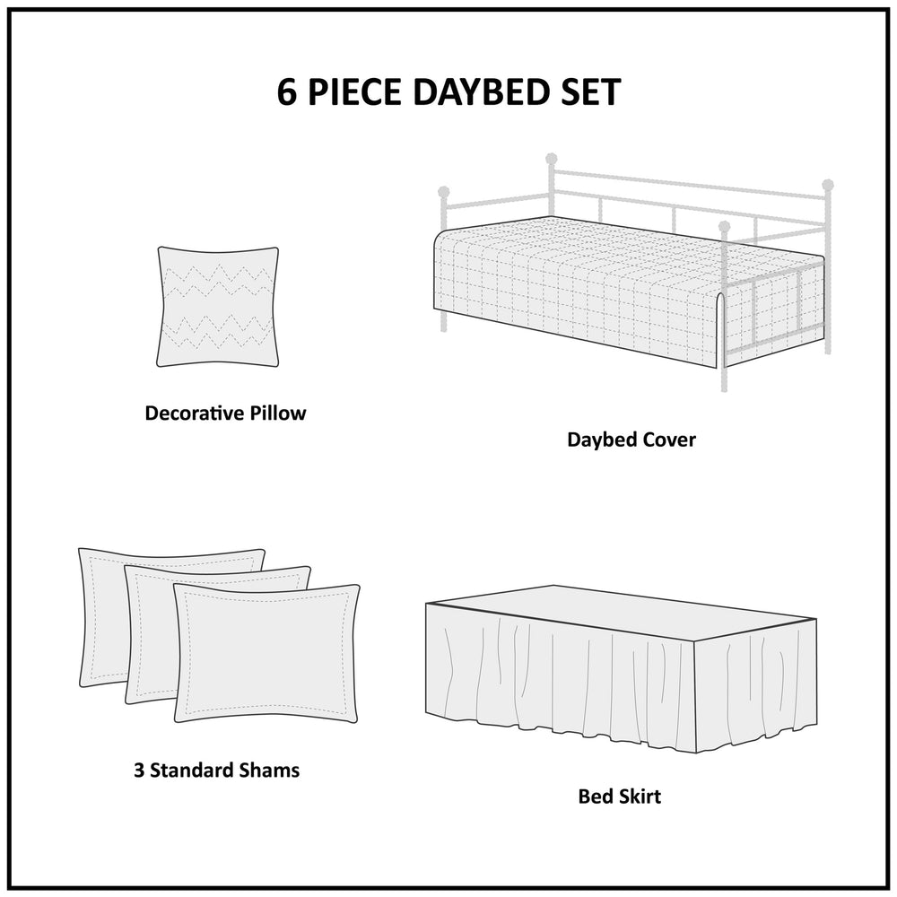 6 Piece Reversible Daybed Cover Set Brown Daybed Media 5