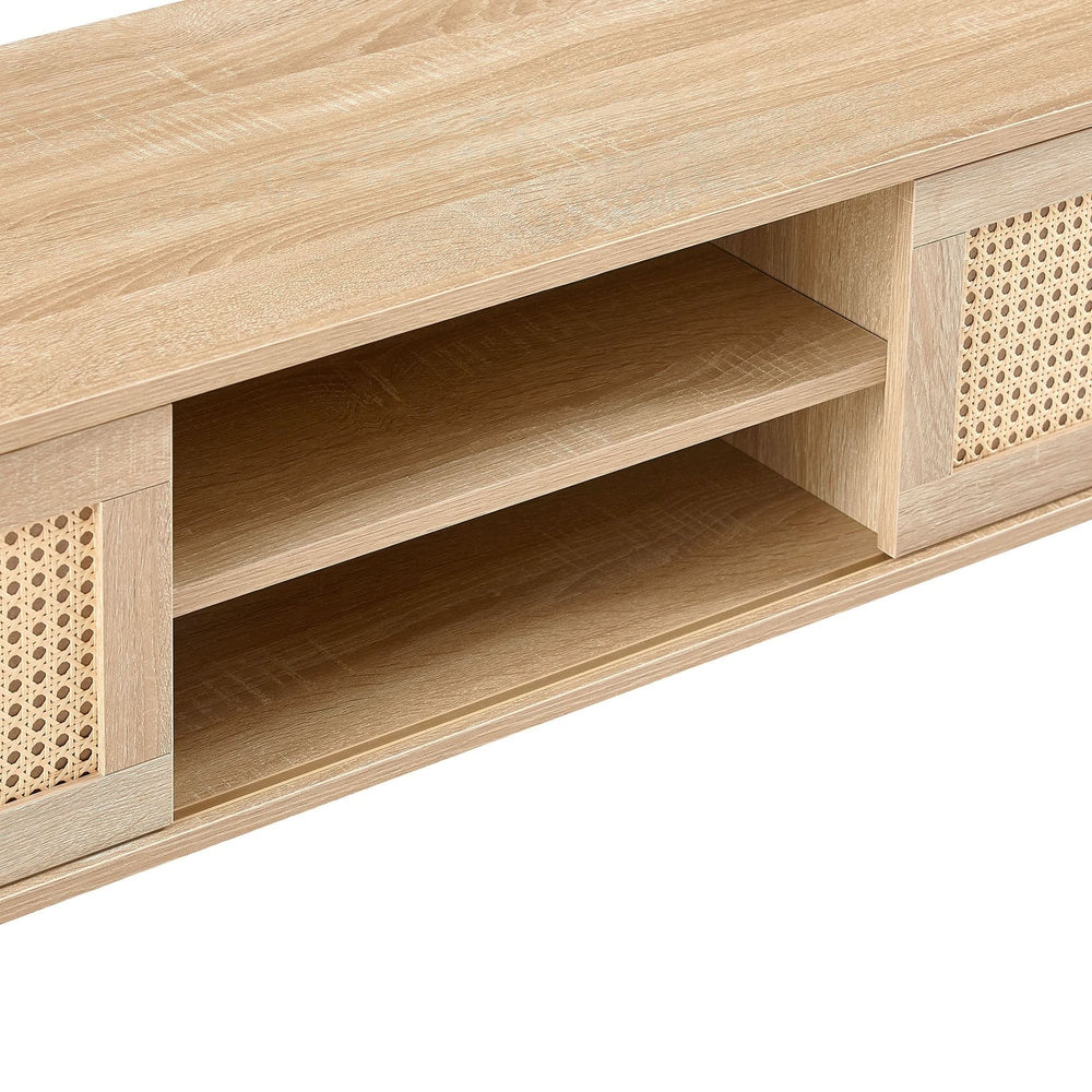 TV Cabinet Solid Wood With Adjustable Shelf For Living Room Use 55 Inch Length Media 14