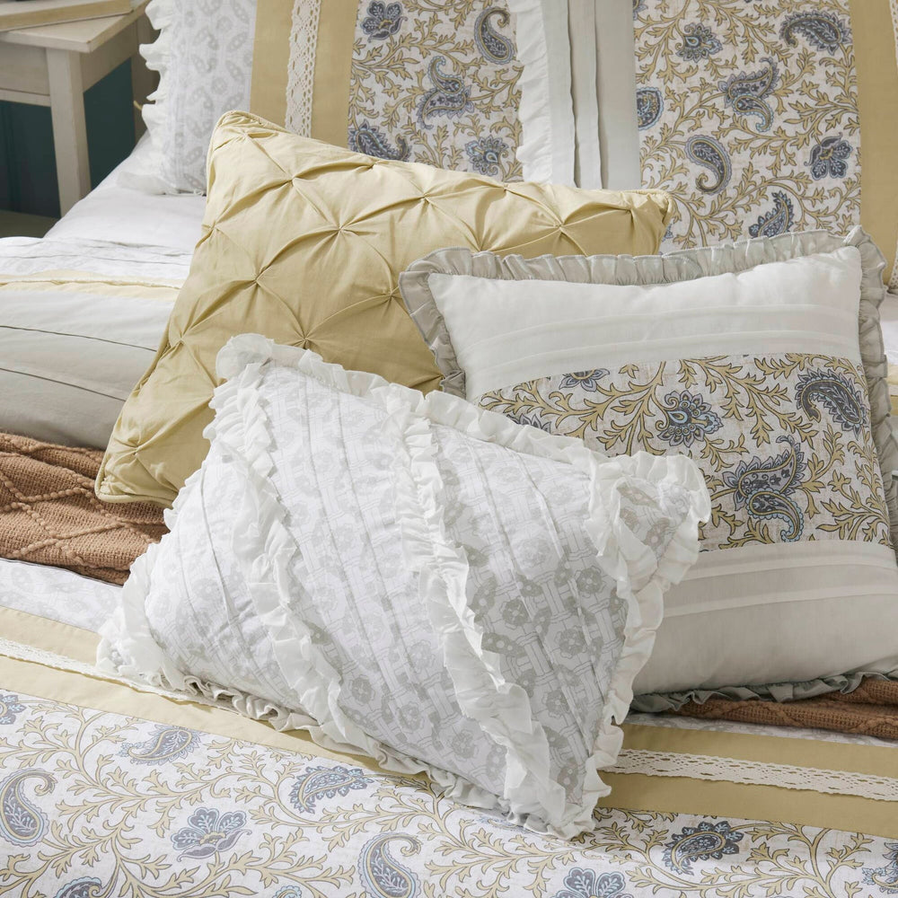 9 Piece Cotton Percale Comforter Set Yellow Cal King Media 8