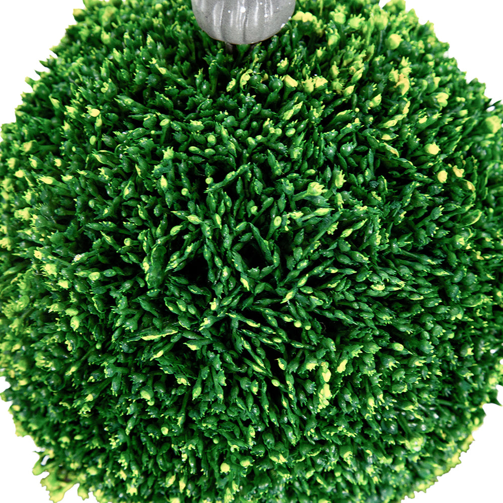 7x7x17' Faux Boxwood Topiary Sphere on Metal Spire Media 5