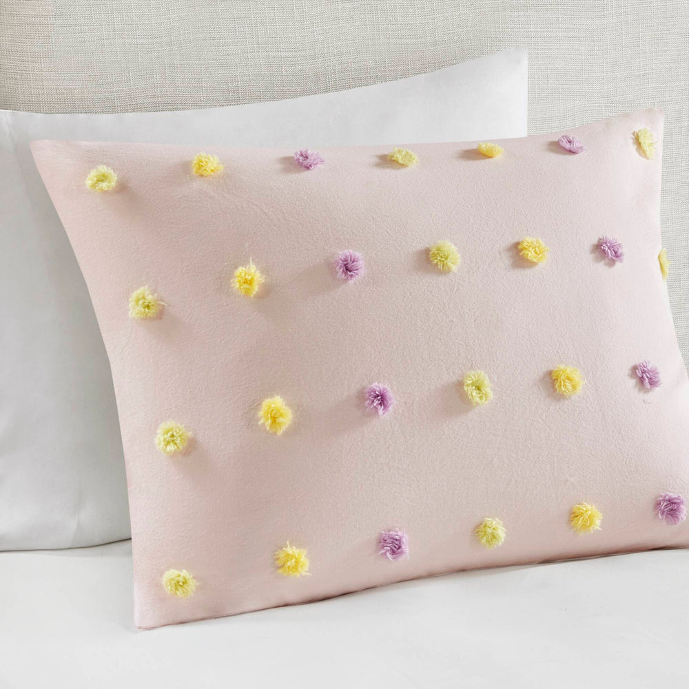 5PCS Full/Queen Cotton Jacquard Pom Pom Comforter Set Media 15