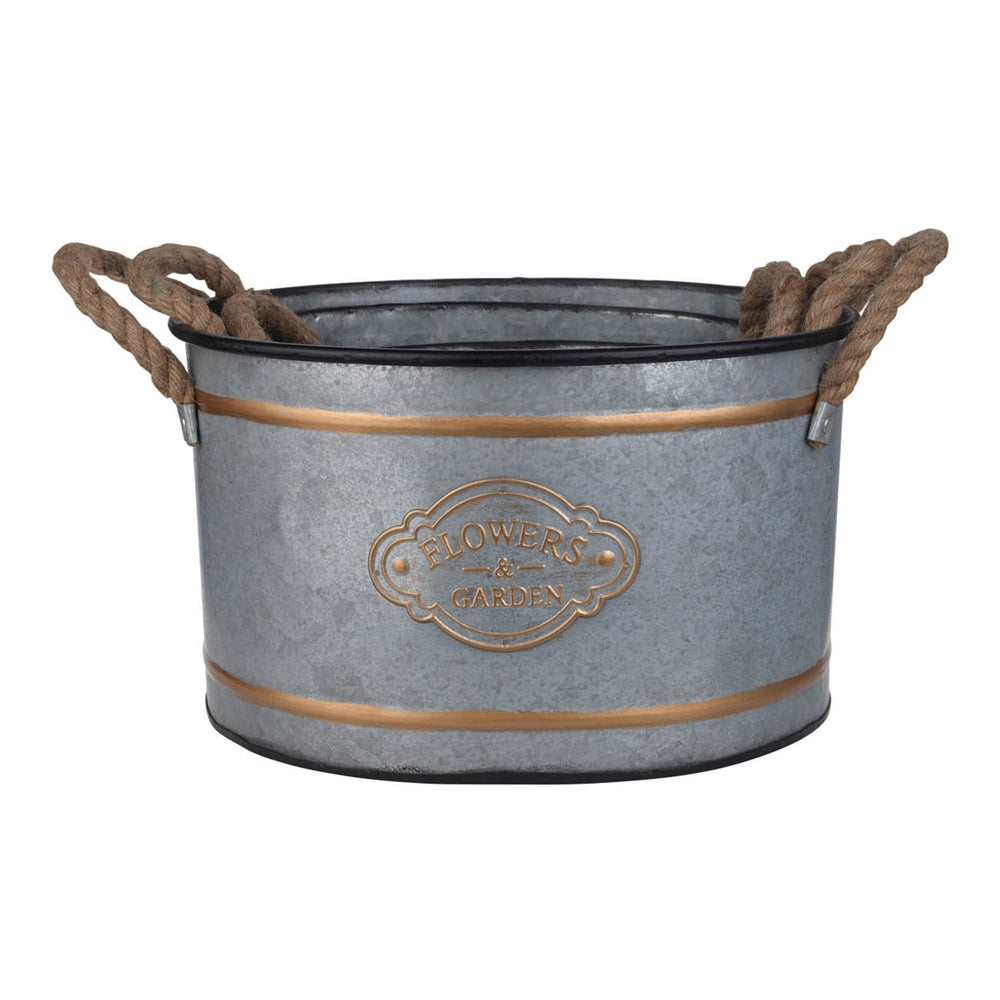 Set of 3 Huxley Metal Decorative Pots Media 3