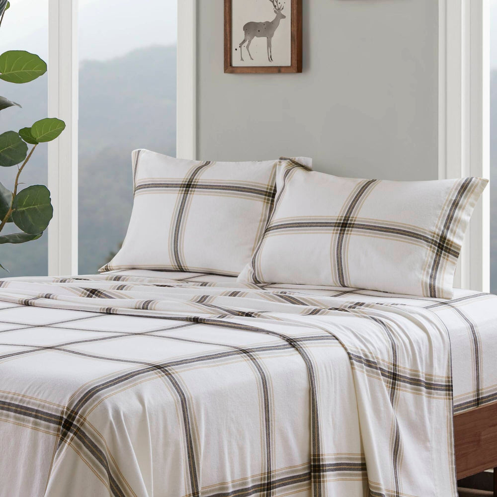 3 PCS Twin Sheet Set Tan Plaid Media 13