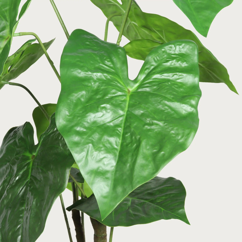 30'' Artificial Tropical Alocasia Leaf Plant With White Pot 2pc/set