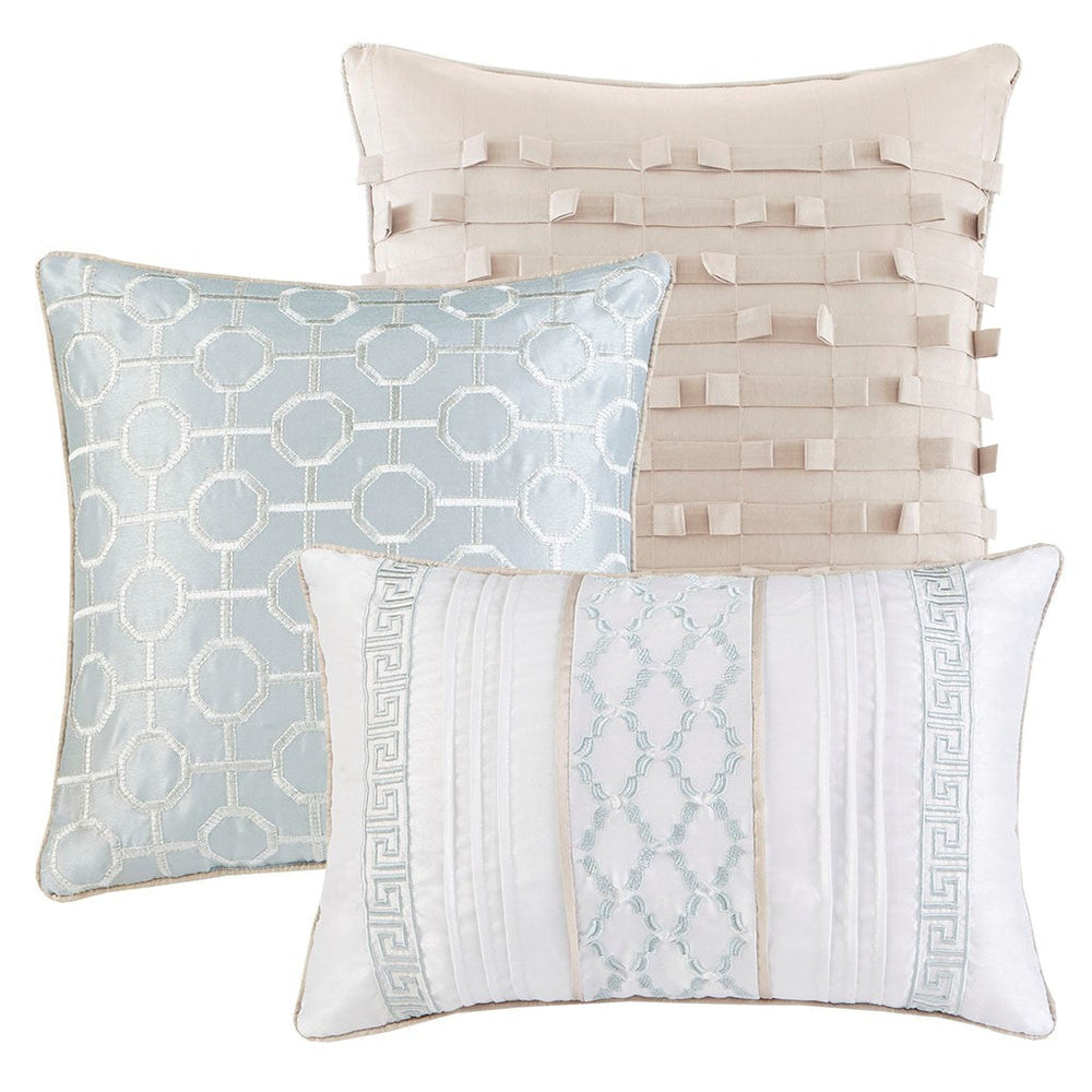 7 Piece Comforter Set Aqua Queen Media 2