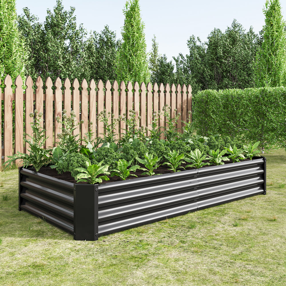 Raised Garden Bed Outdoor, 6×3×1ft , Metal Raised  Rectangle Planter Beds for Plants, Vegetables, and Flowers - Black Media 10