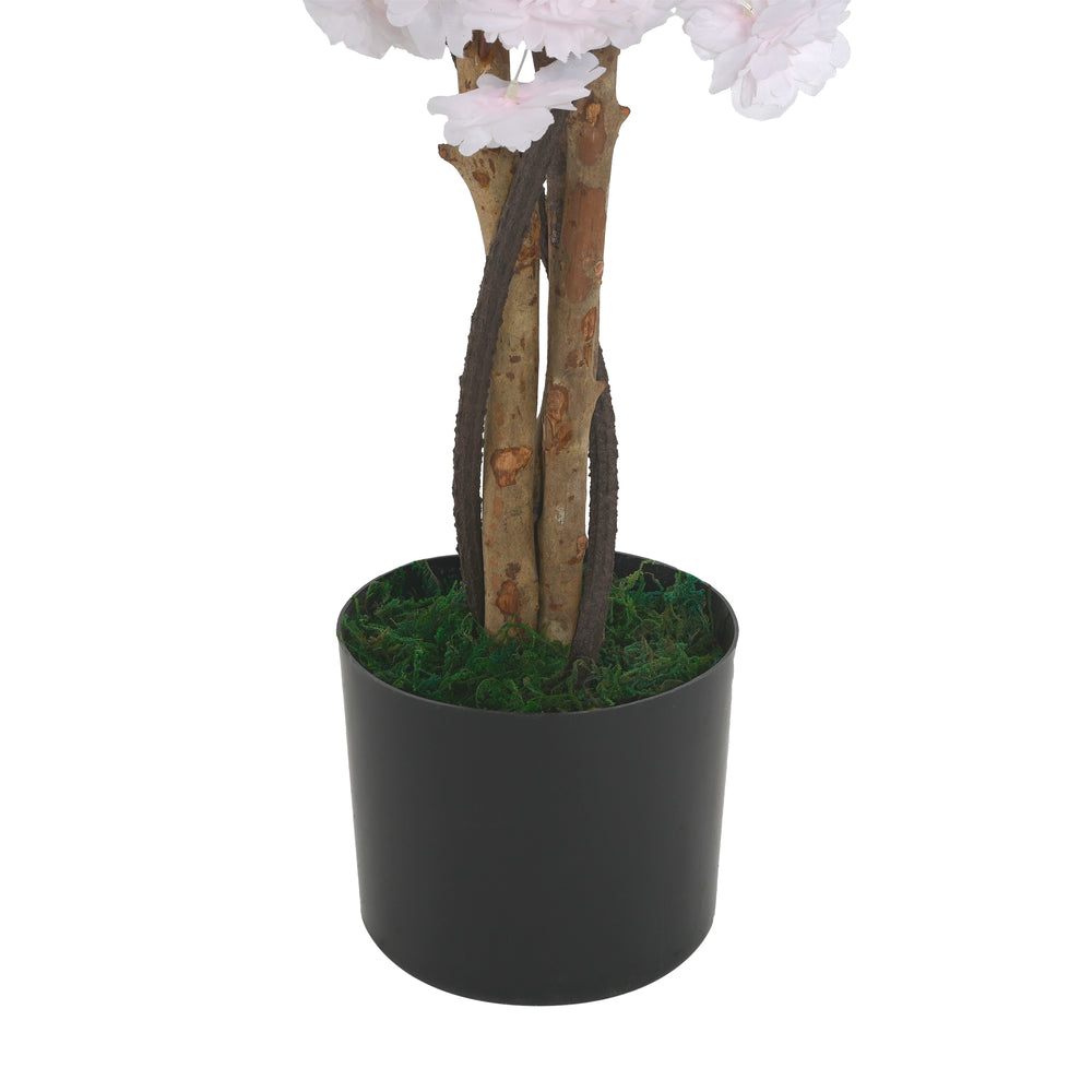 43' Artificial Cherry Blossom Tree with Black Plastic Pot Media 9