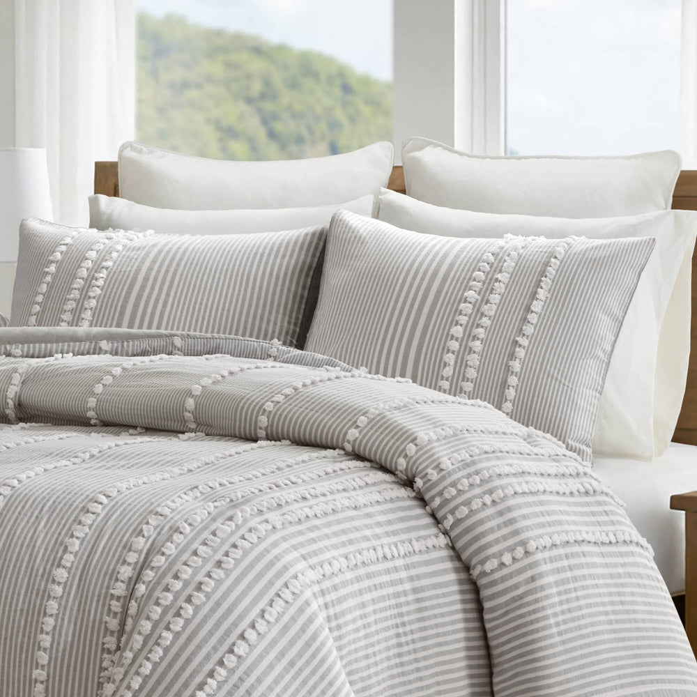 3- Piece Full/Queen Cotton Yarn Dyed Duvet Cover Set Media 14