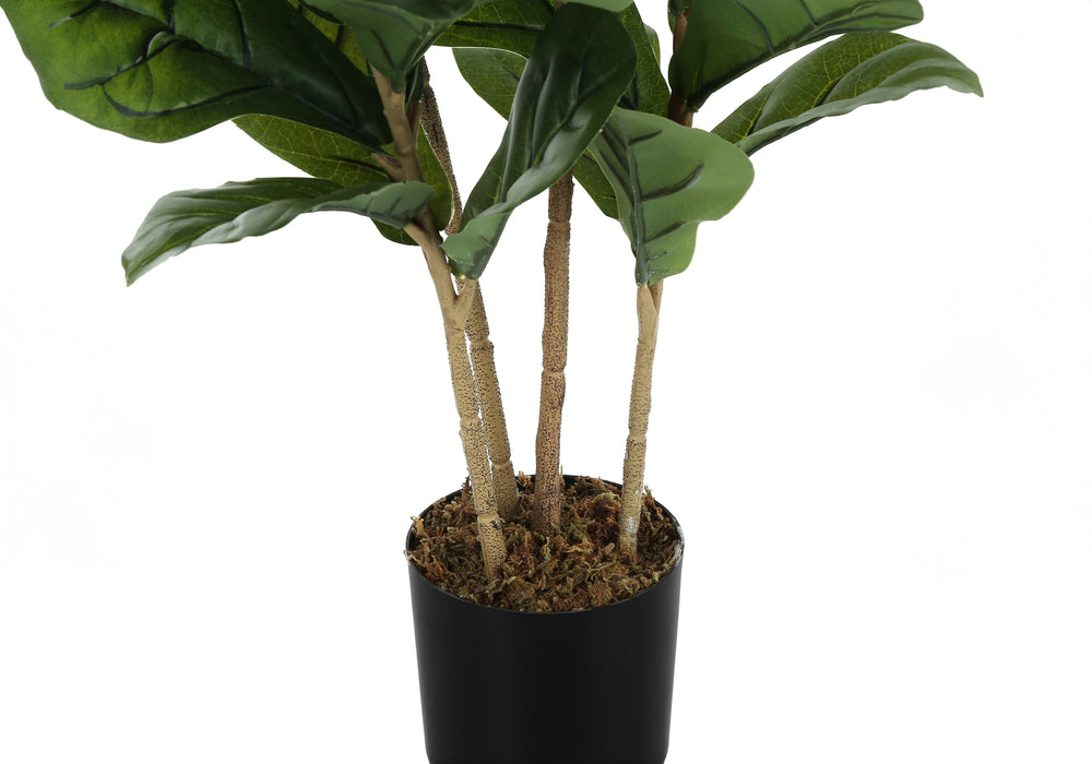 Artificial Plant, 41' Tall, Fiddle Tree, Indoor, Faux, Fake, Floor, Greenery, Potted, Real Touch, Decorative, Green Leaves, Black Pot Media 5