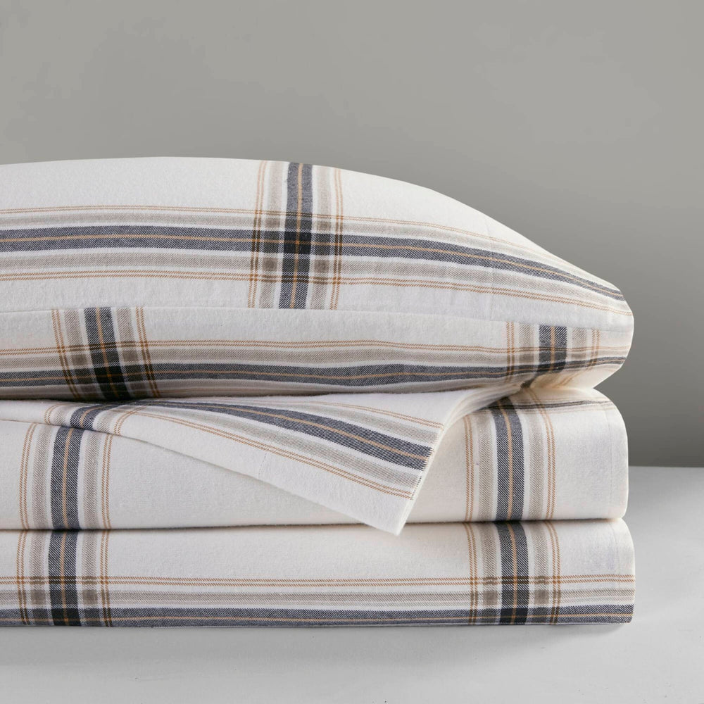 3 PCS Twin Sheet Set Tan Plaid Media 18