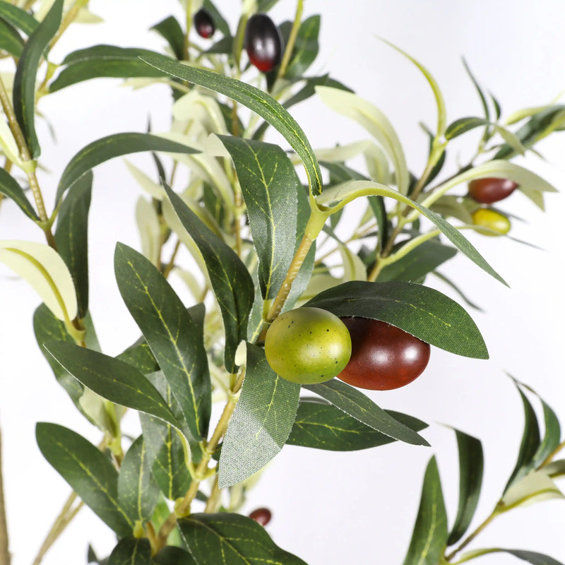 5' Artificial  Olive Tree in Black Plastic Pot, 1pc/set