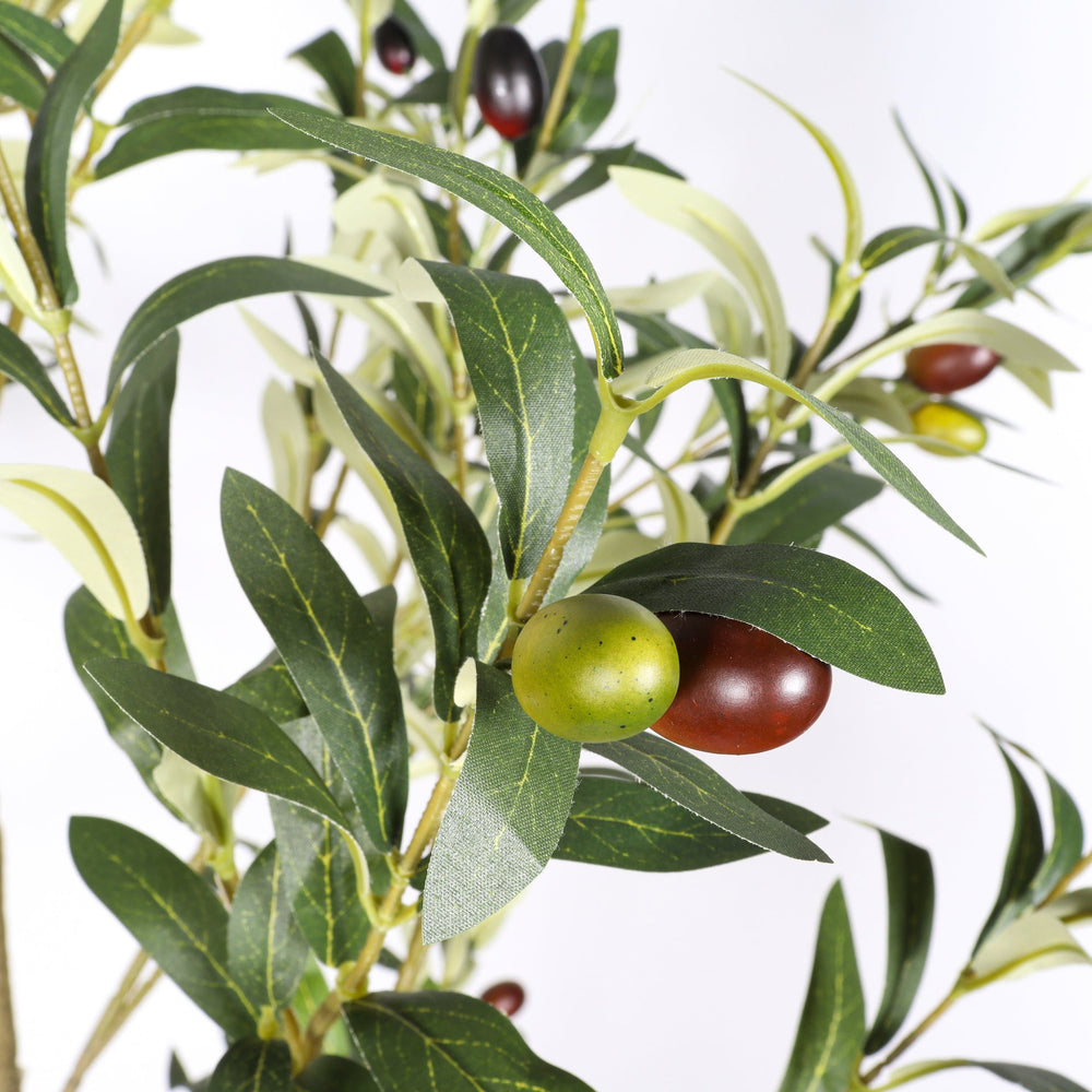 5' Artificial  Olive Tree in Black Plastic Pot, 1pc/set Media 9