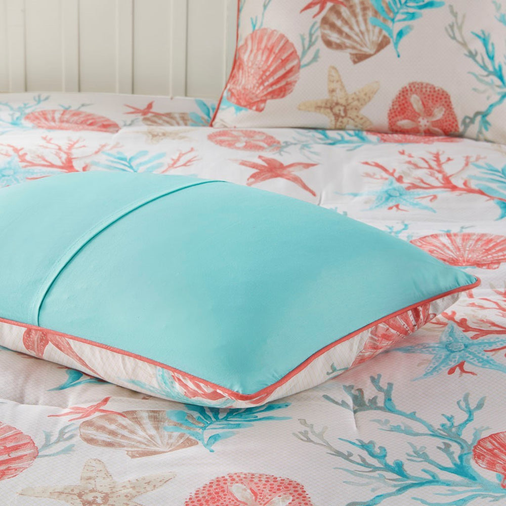 7 Piece Cotton Sateen Comforter Set Coral Cal King Media 13