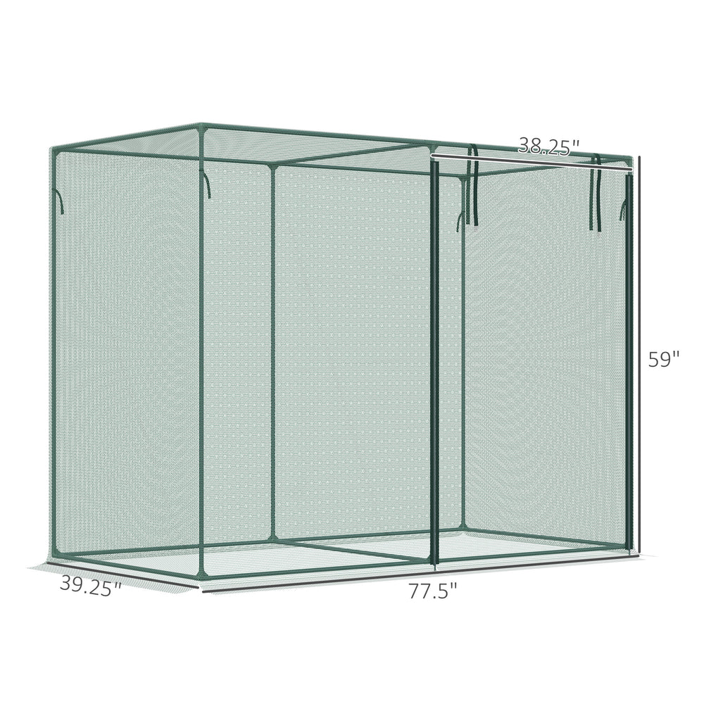 Outsunny 6' x 3' Crop Cage, Plant Protection Tent with Zippered Doors for Vegetable Garden, Backyard, Green Media 3