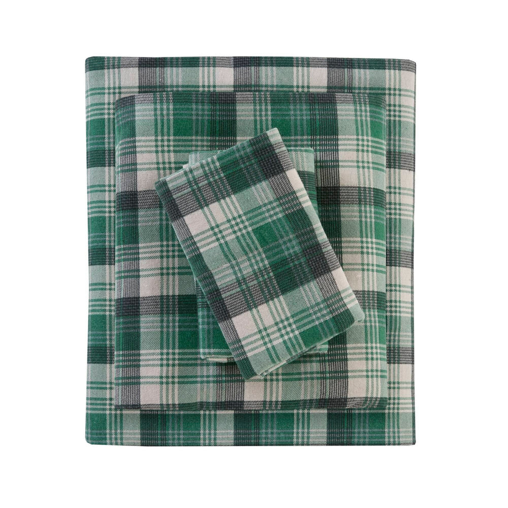 4 PCS Twin Sheet Set Green Plaid Media 13