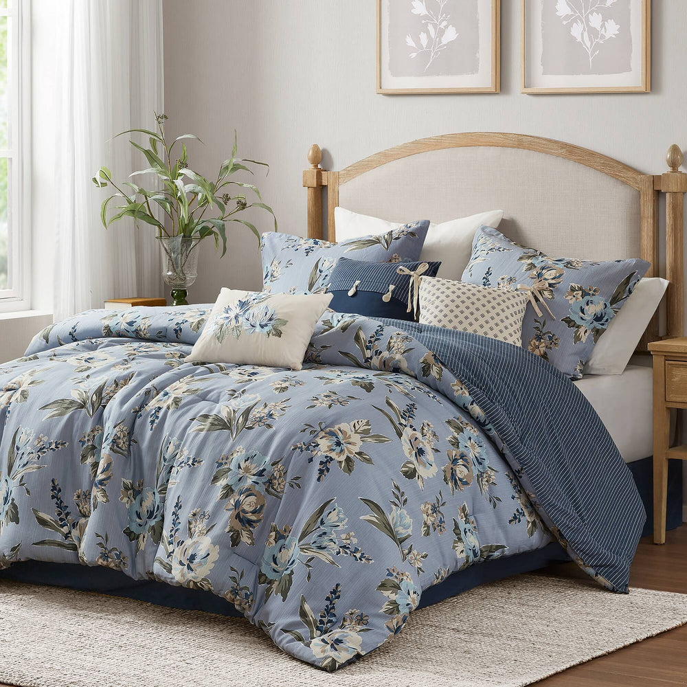 7PCS King Vintage Floral Comforter Set Media 10