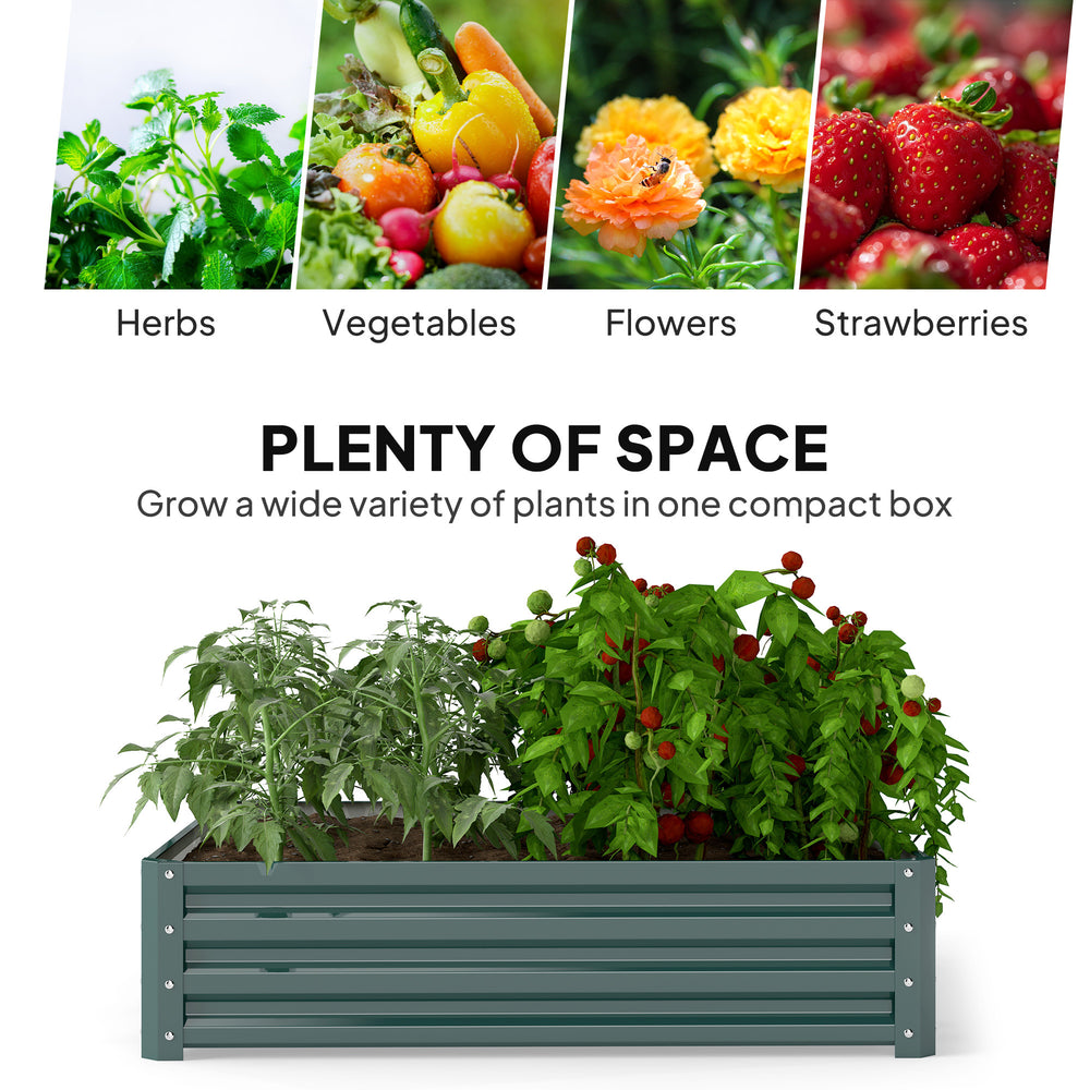 Easy to Assemble Metal Planter Box,Galvanized Raised Garden Bed,for Growing Vegetables, Flowers, Herbs, Succulents Media 5