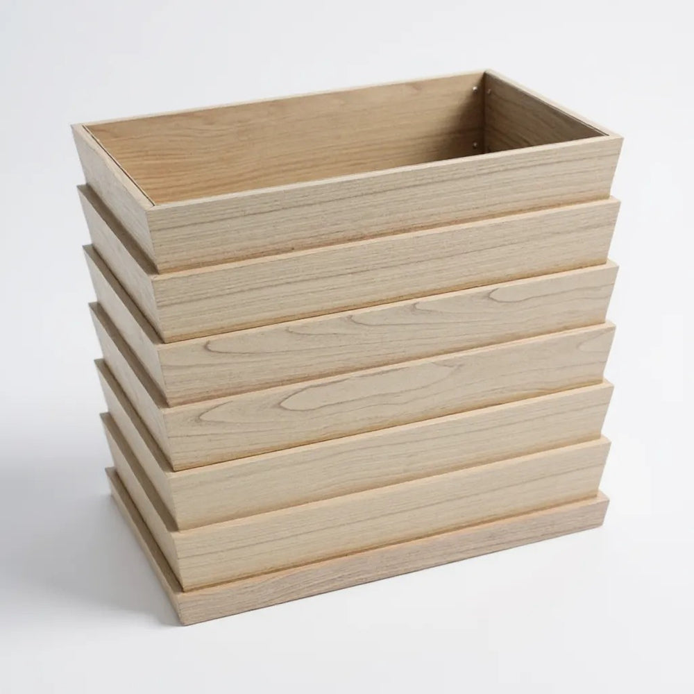 Rectanglar Ridge Box Planter Tall - Ash Brown Media 1