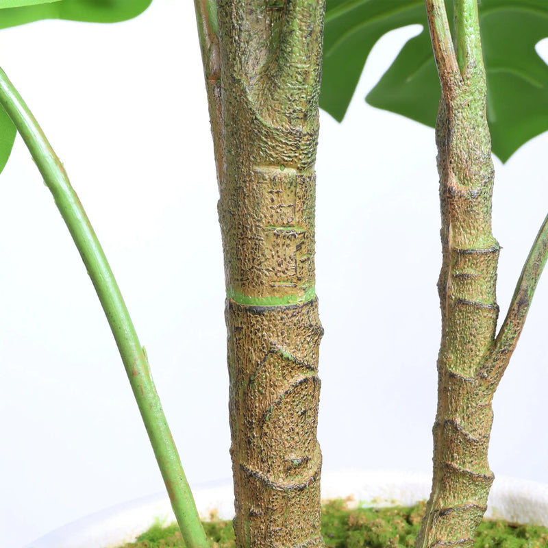 30'' Artificial Monstera Deliciosa Plant with White Pot, 2 pcs / set