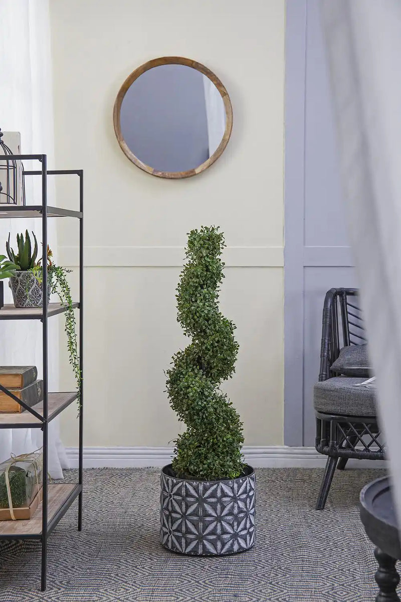 7.5x7.5x35' 3 Foot Tall Artificial Spiral Boxwood Tree