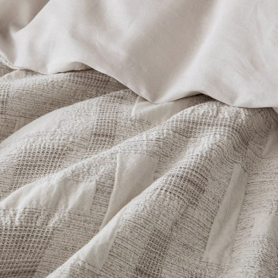 3 Piece Cotton Jacquard Duvet Set-Full/Queen Media 9
