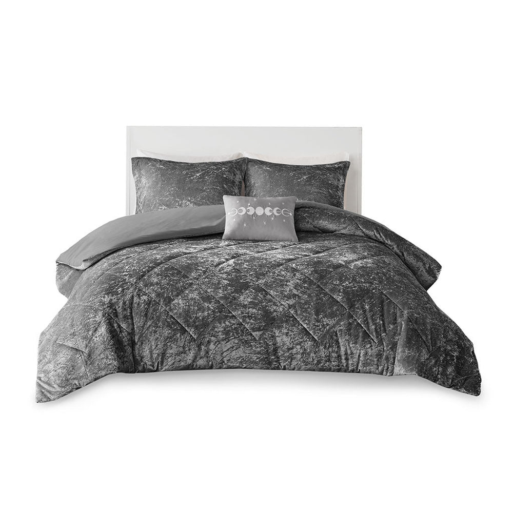 Twin/Twin XL Velvet Duvet Cover Set with Throw Pillow Media 9