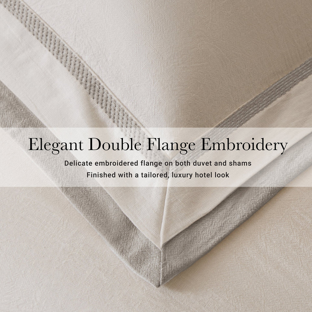 3 Pieces King/Cal King Duvet Cover Set,White+Gray Media 5