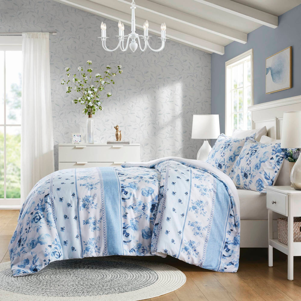 Floral Striped Duvet Cover Set Twin/Twin XL Media 19