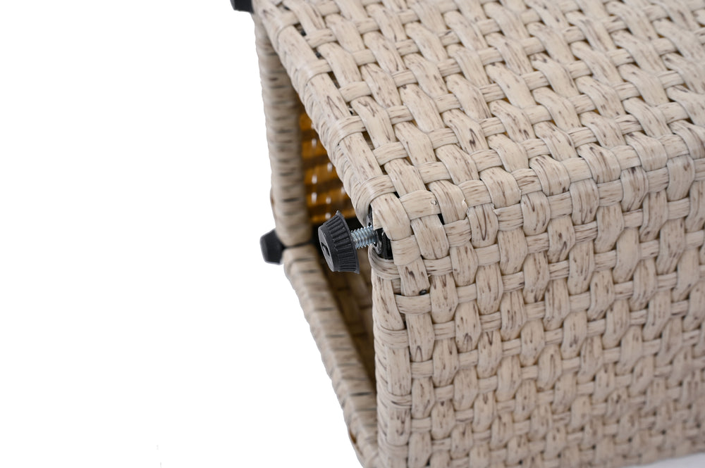 Outdoor PE Wicker Flower Pots, 2-Pcs Set, Beige Media 6