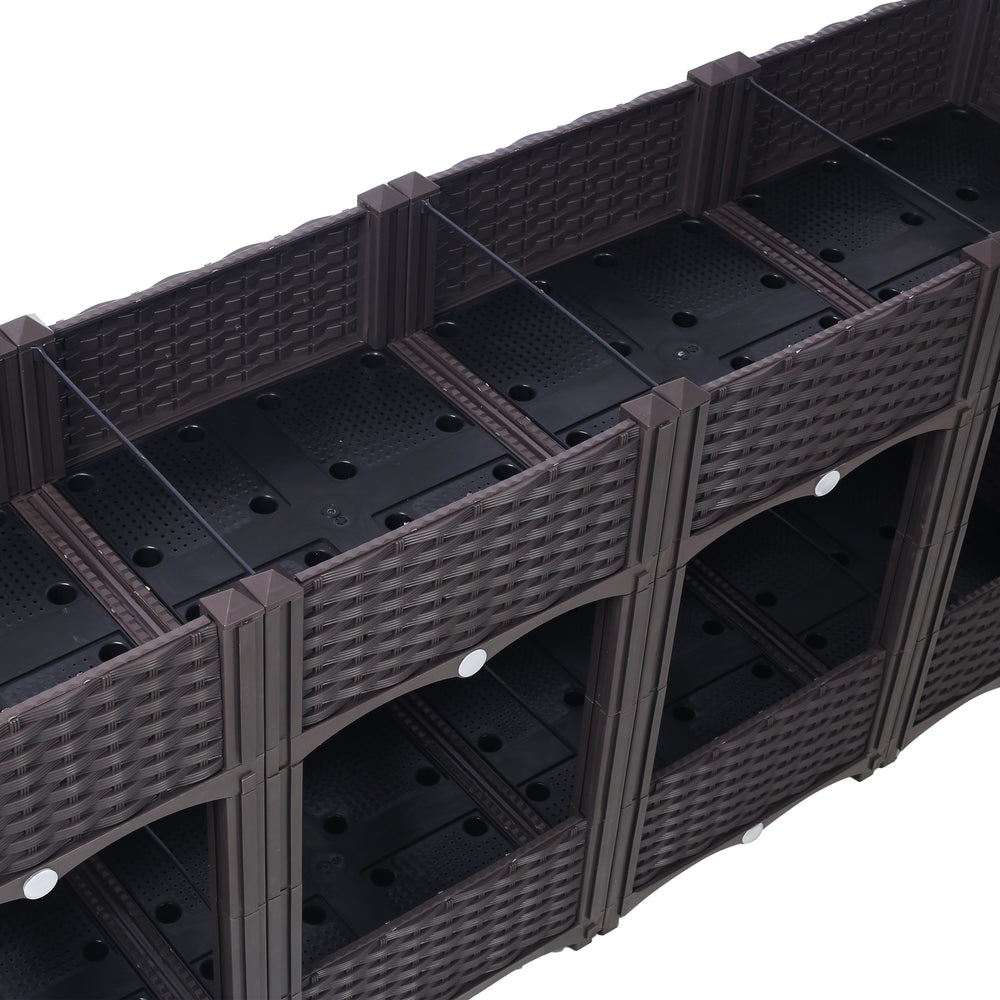 Planter Raised Beds - Elevated Planter Garden Box with Drainage Plug Raised Garden Beds for Vegetable/Flower/Herb Outdoor Standing Planter Beds Gardening Kit,Brown,63'x15.7'x27.7' Media 9