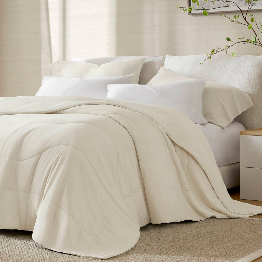 1-Piece King/Cal King Reversible Tencel Comforter Blanket,Ivory Media 8
