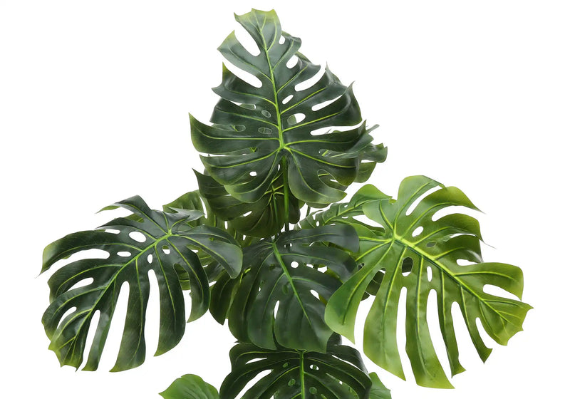 Artificial Plant, 55' Tall, Monstera Tree, Indoor, Faux, Fake, Floor, Greenery, Potted, Real Touch, Decorative, Green Leaves, Black Pot