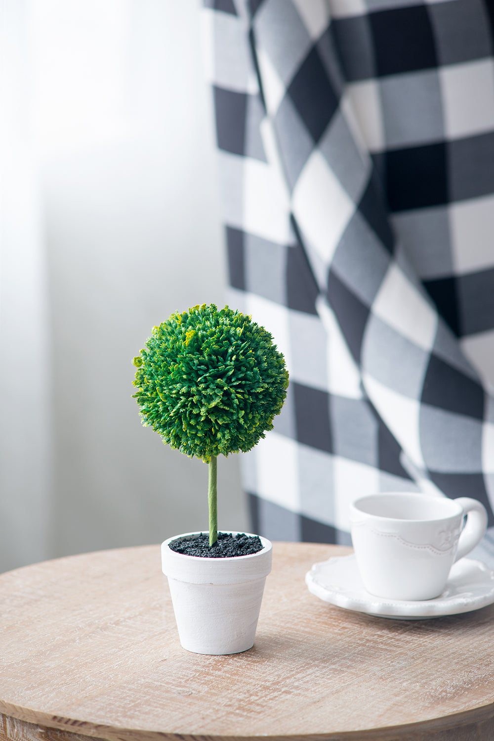 S/3 Mini Faux Topiaries in Cream Pot, 10.6x3.5x9.5' Green Media 11