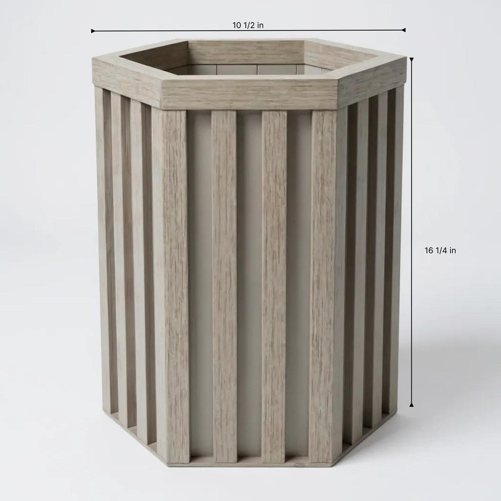 Hexagon Column Planter SM - Grey Brown Media 6