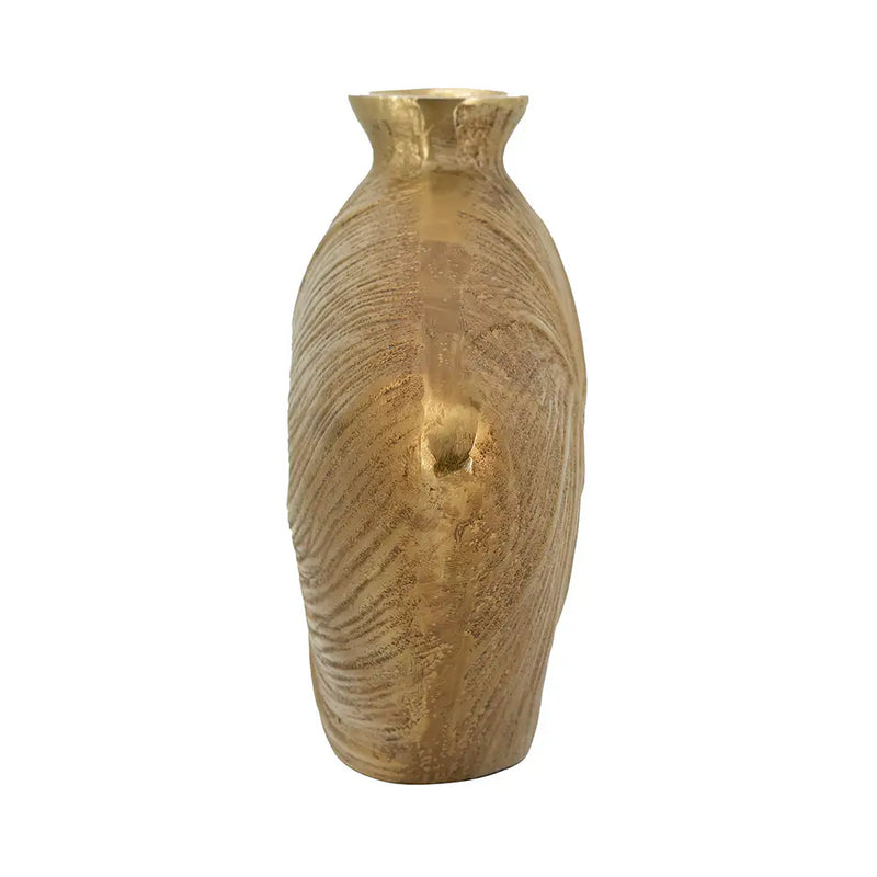 Aluminum Vase with Gold Swirling Design