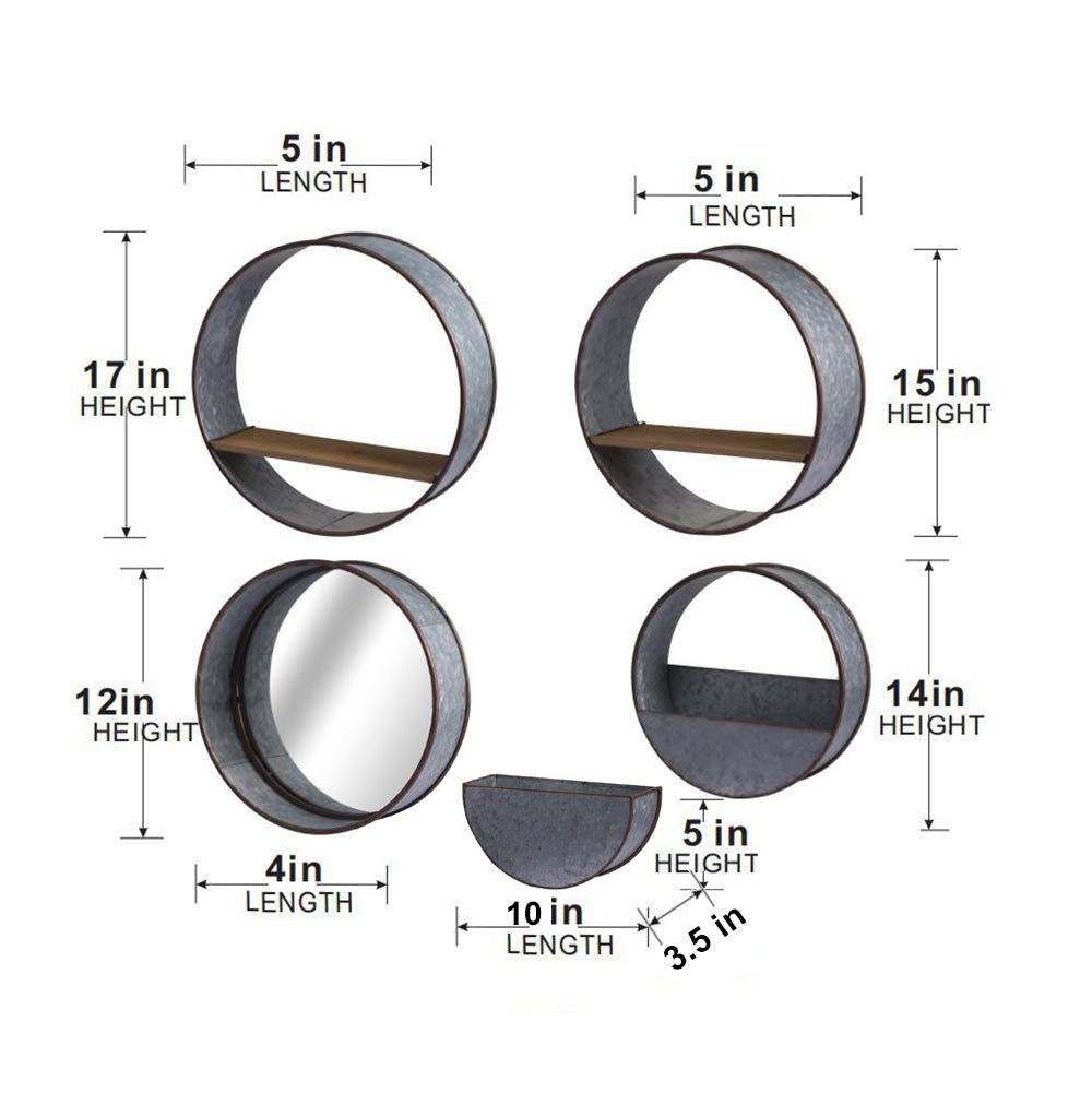 S/5 Zale Round Wall Planters SHELF Media 3