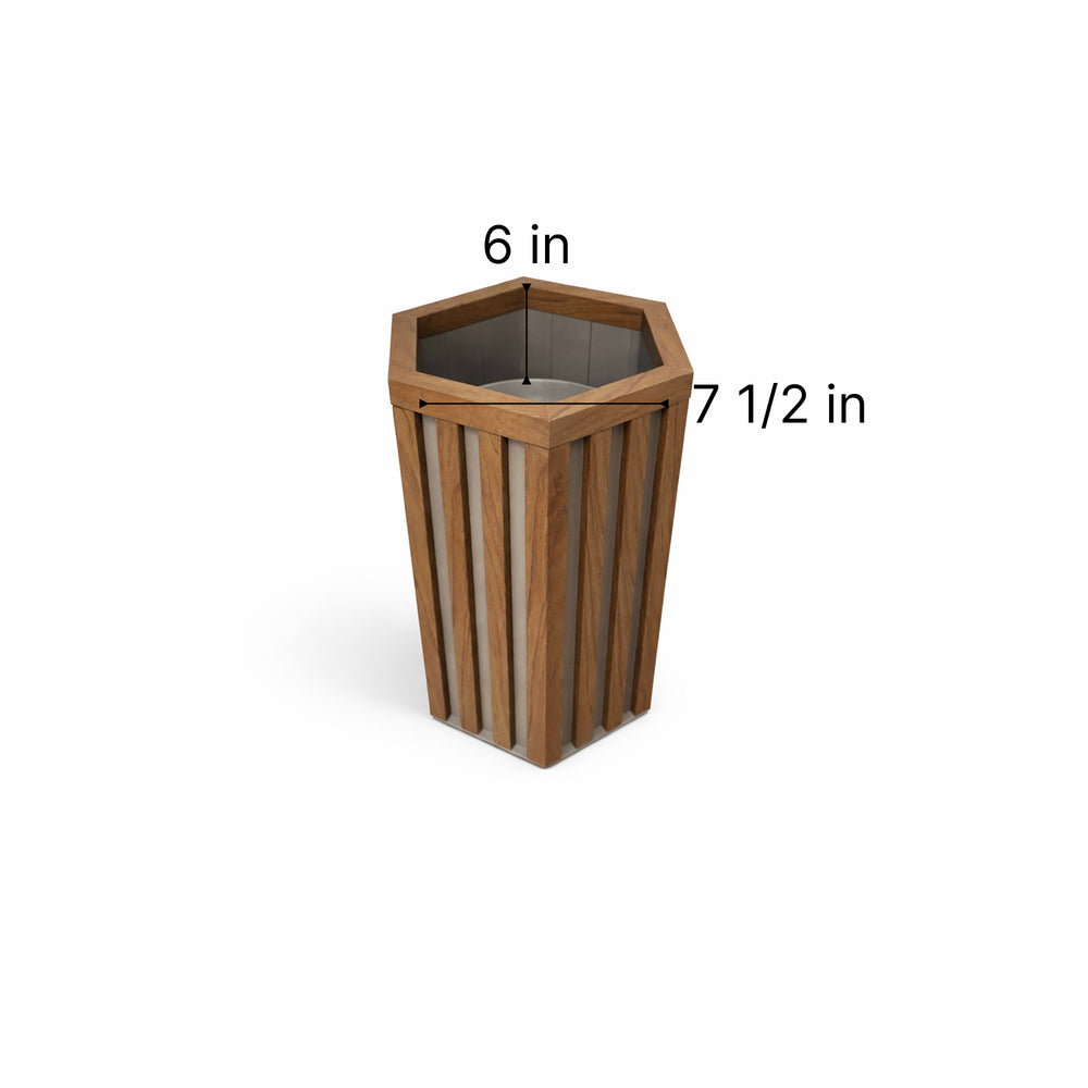 Hexagon Column Planter SM - Medium Brown Media 6