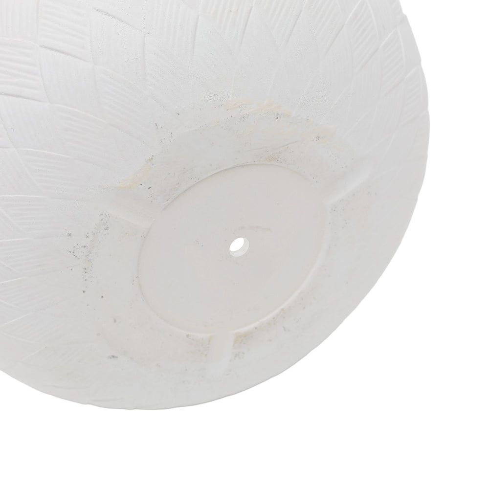 Assorted Sizes Magnesium Oxide Round Planter,21.65''+14.17''+8.66'' Dia Set of 3 Planter,Outdoor Indoor Plant Pot with Drainage Hole, White Color  with Weaving Pattern Planter for Home Garden Patio Media 9