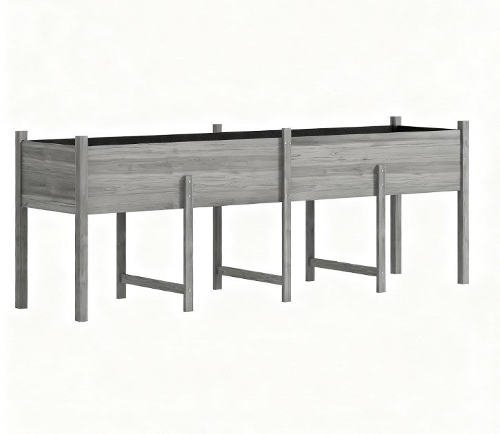 Large Elevated Planter Box,Wooden Raised Garden Bed with Legs,Bed Liner and Drain Holes Media 2