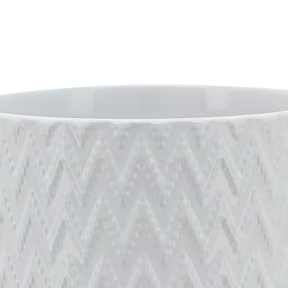5' CHEVRON PLANTER W/ STAND, WHITE Media 7