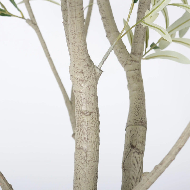 8FT Artificial Olive Tree With Decorative White Pot, Tall Indoor & Covered Outdoor Decorative Tree, 1pc/set
