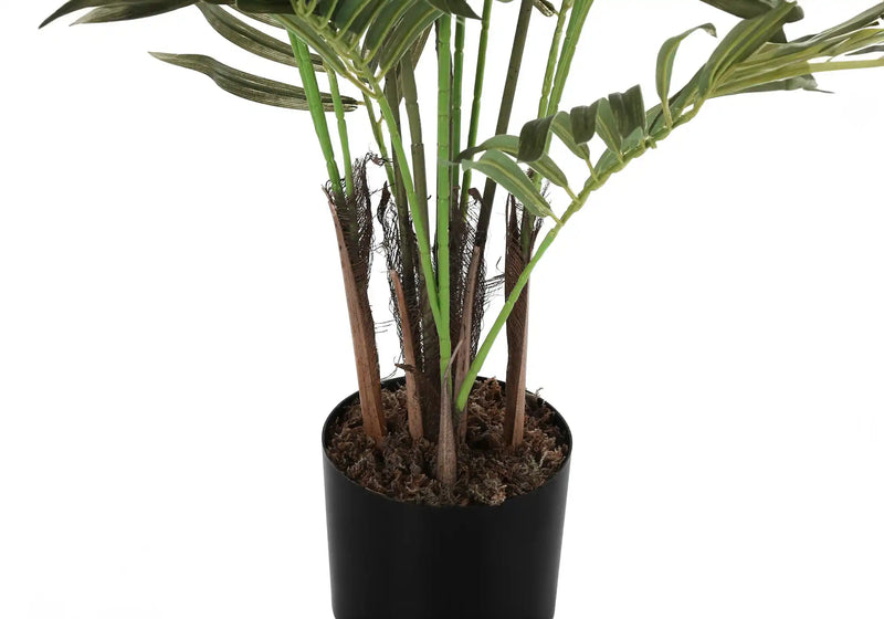 Artificial Plant, 47' Tall, Areca Palm Tree, Indoor, Faux, Fake, Floor, Greenery, Potted, Real Touch, Decorative, Green Leaves, Black Pot
