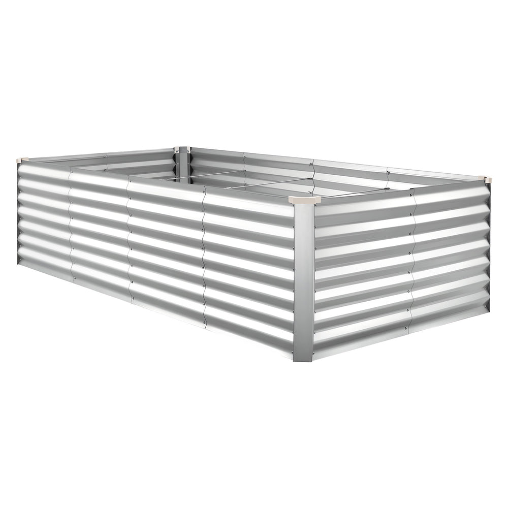 Galvanized Raised Garden Bed, 8 x 4 x 2 ft, Rectangular Metal Planter Box Kit Outdoor, Bottomless Elevated Planting Box with Gloves, Rustproof Alu-Zinc, for Growing Flowers Vegetables, Silver Media 7