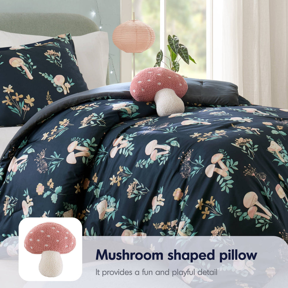 3- Piece Twin/Twin XL Mushroom Garden Comforter Set Media 4